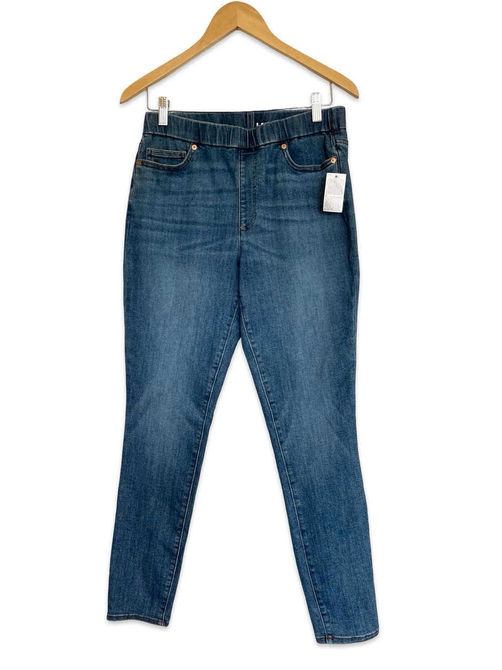 Lands’ End pull on slim jeans Size 12 Stretch Comfort Elastic waist NWT